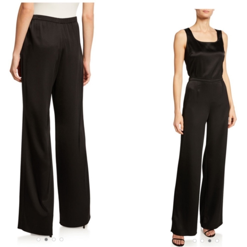 St. John Cavier Kate Black Satin Trouser Pants - Picture 5 of 16